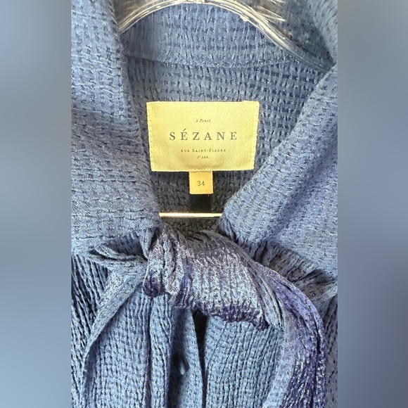 Sezane Women’s Navy Blue Long Sleeve Selena Dress Size 34/XS - Picture 3 of 4